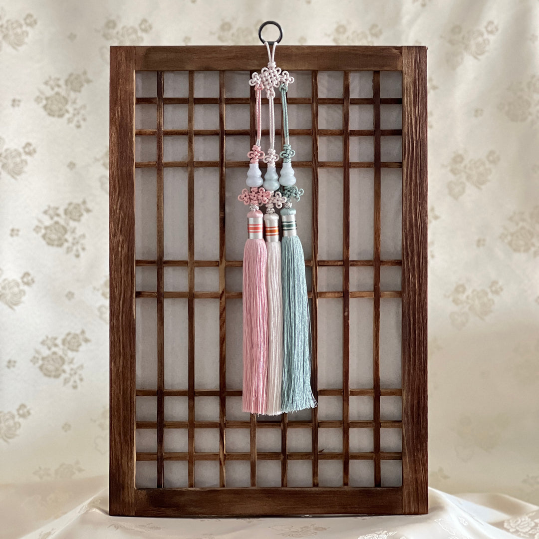 Triple Bottle Designed Tassel Accessory and Ornament for Luck Including Frame Option (손수 호리병형 노리개)