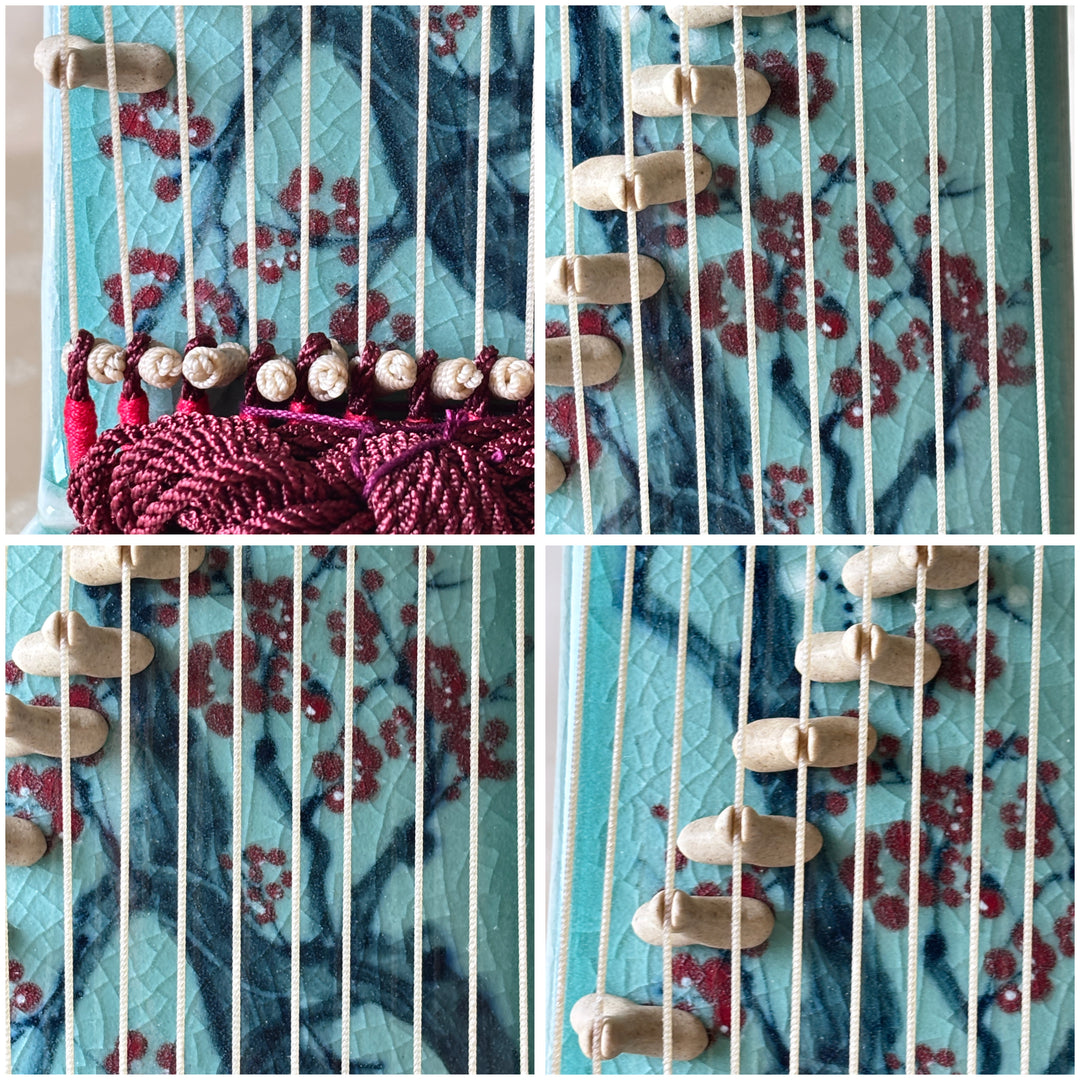 Celadon Sanjo Gayageum with Inlaid Plum Blossoms – A Masterpiece by a Master Artisan