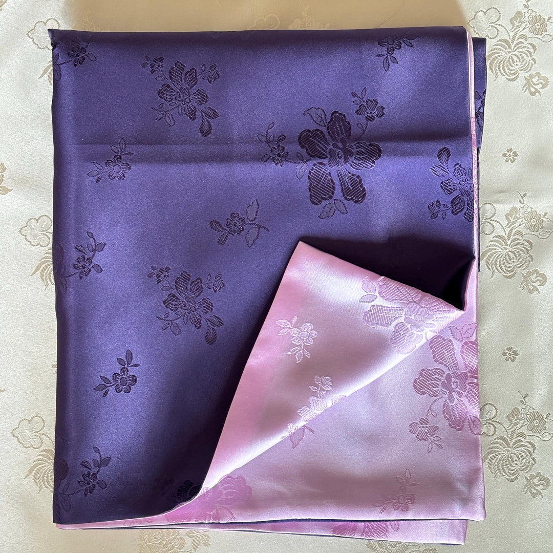Two-Sided Silk Fabric: Medium Size, Floral Motif