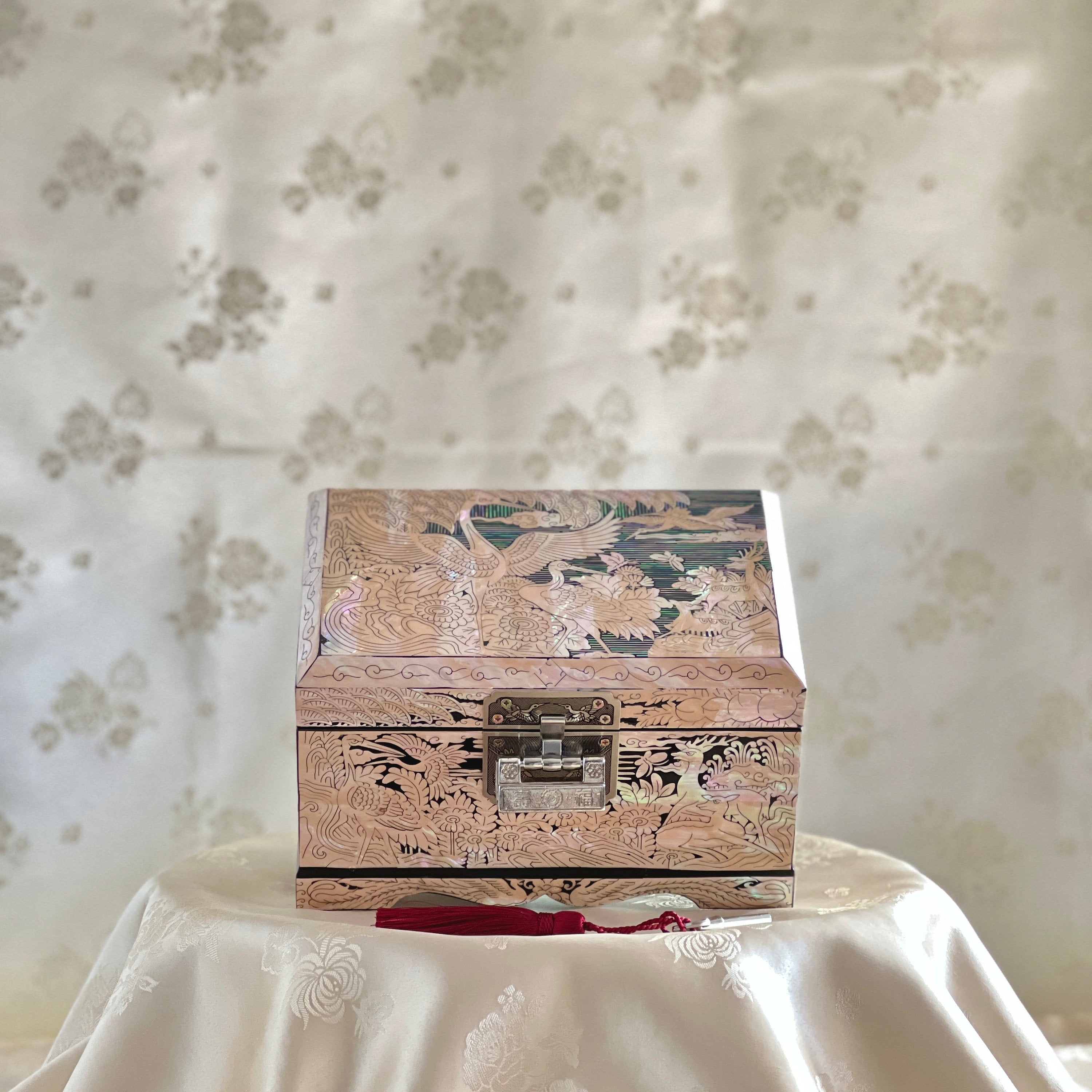 Limited Korean Mother of Pearl Jewelry Box - Pink-beige – ArtinKo