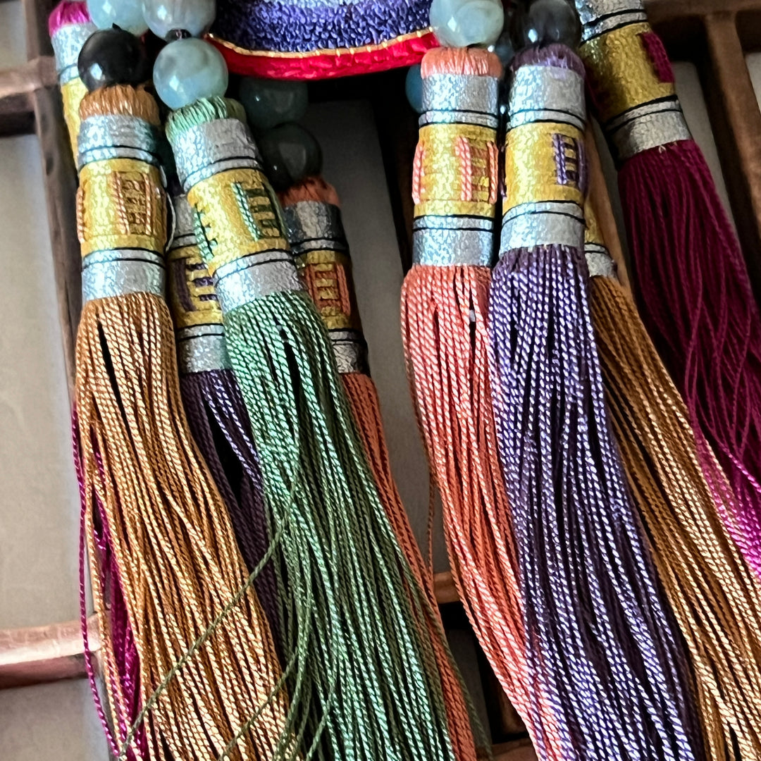 Silk Norigae: Embroidered Cicada with Ten Tassels