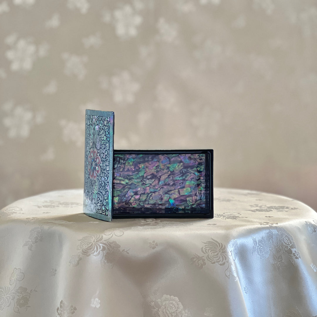 Mother of Pearl Jewelry or Business Card Box with Butterfly and Vine Pattern (자개 호접 당초문 명함 보관함)