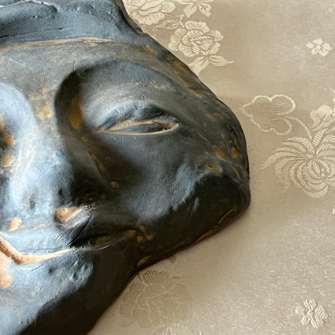 Silla Earthenware Roof-End Tile (Sumaksae): Smiling Human Face Motif