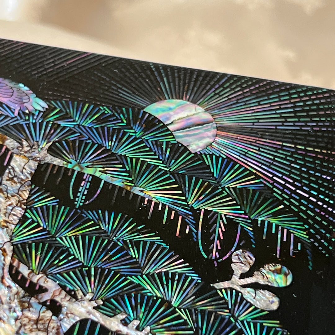 Mother-of-Pearl Double Chest (Ssanghap): Grand-Scale, Crane Family beneath Pine Trees