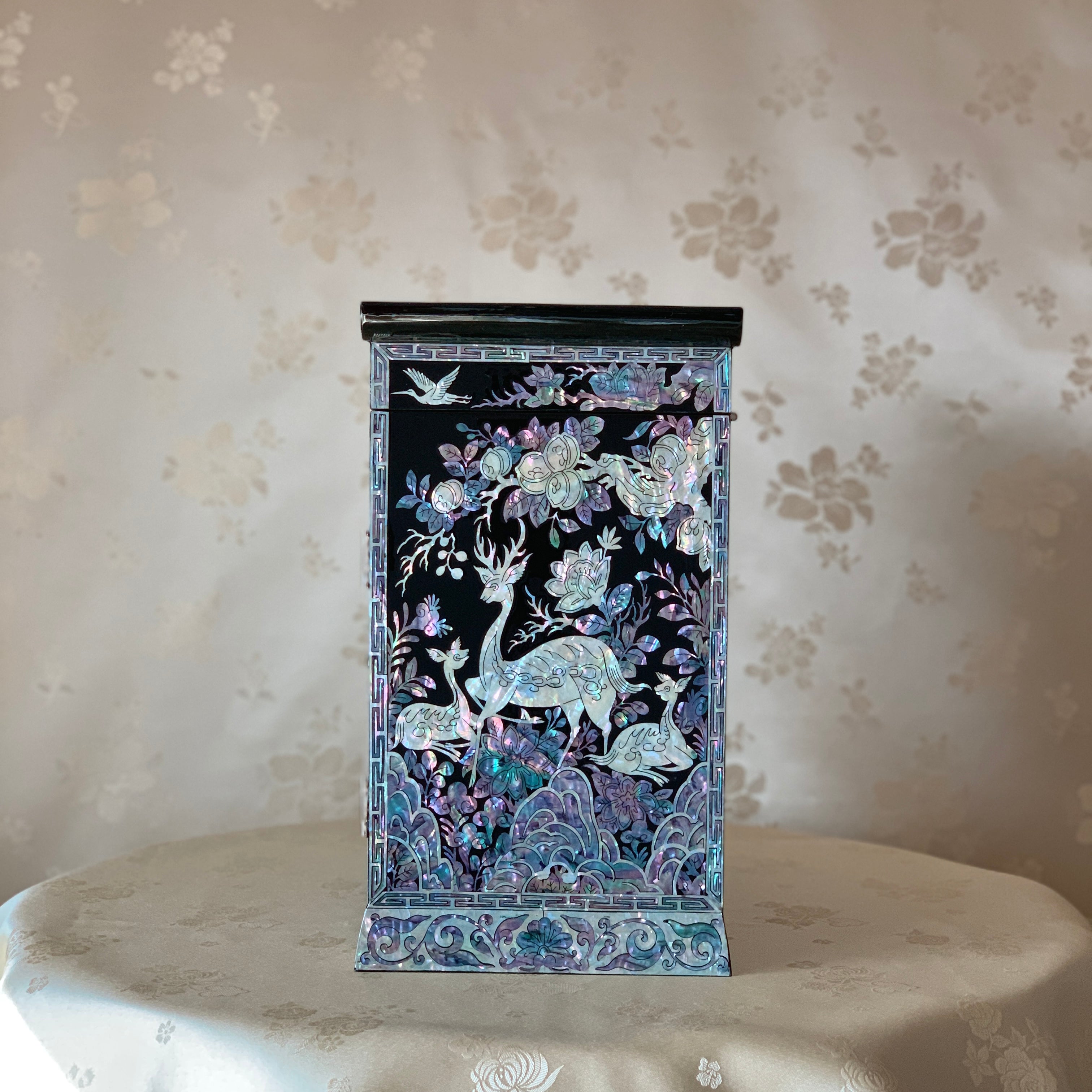 Mother of Pearl Double-Door Jewelry Chest: Longevity Motif – ArtinKo