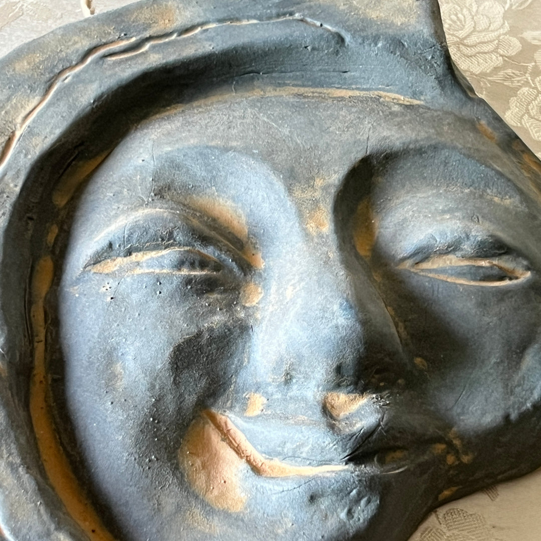 Silla Earthenware Roof-End Tile (Sumaksae): Smiling Human Face Motif