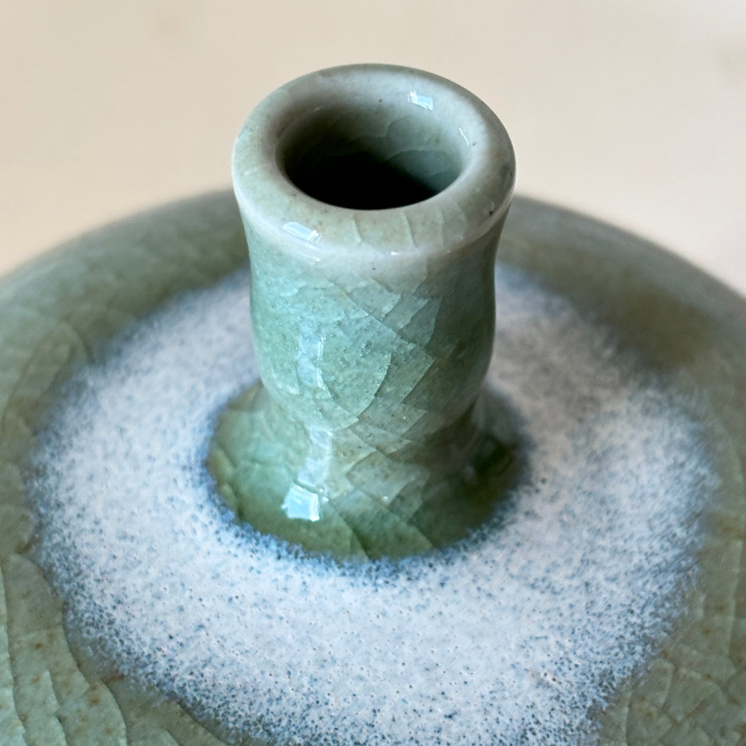 Korean Double-Glazed Celadon Vase Set: by Master Artisan