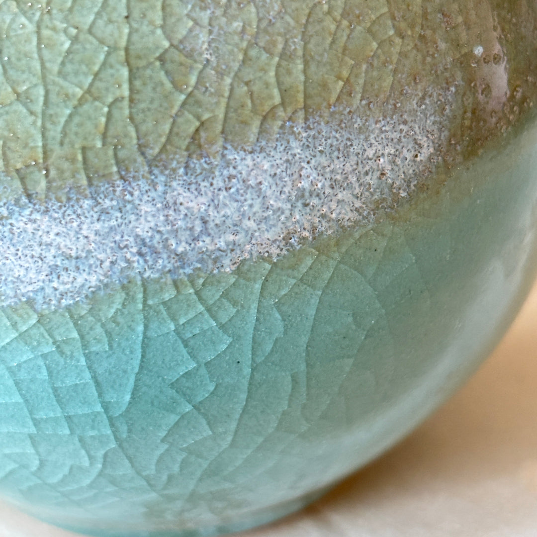 Korean Double-Glazed Celadon Vase Set: by Master Artisan