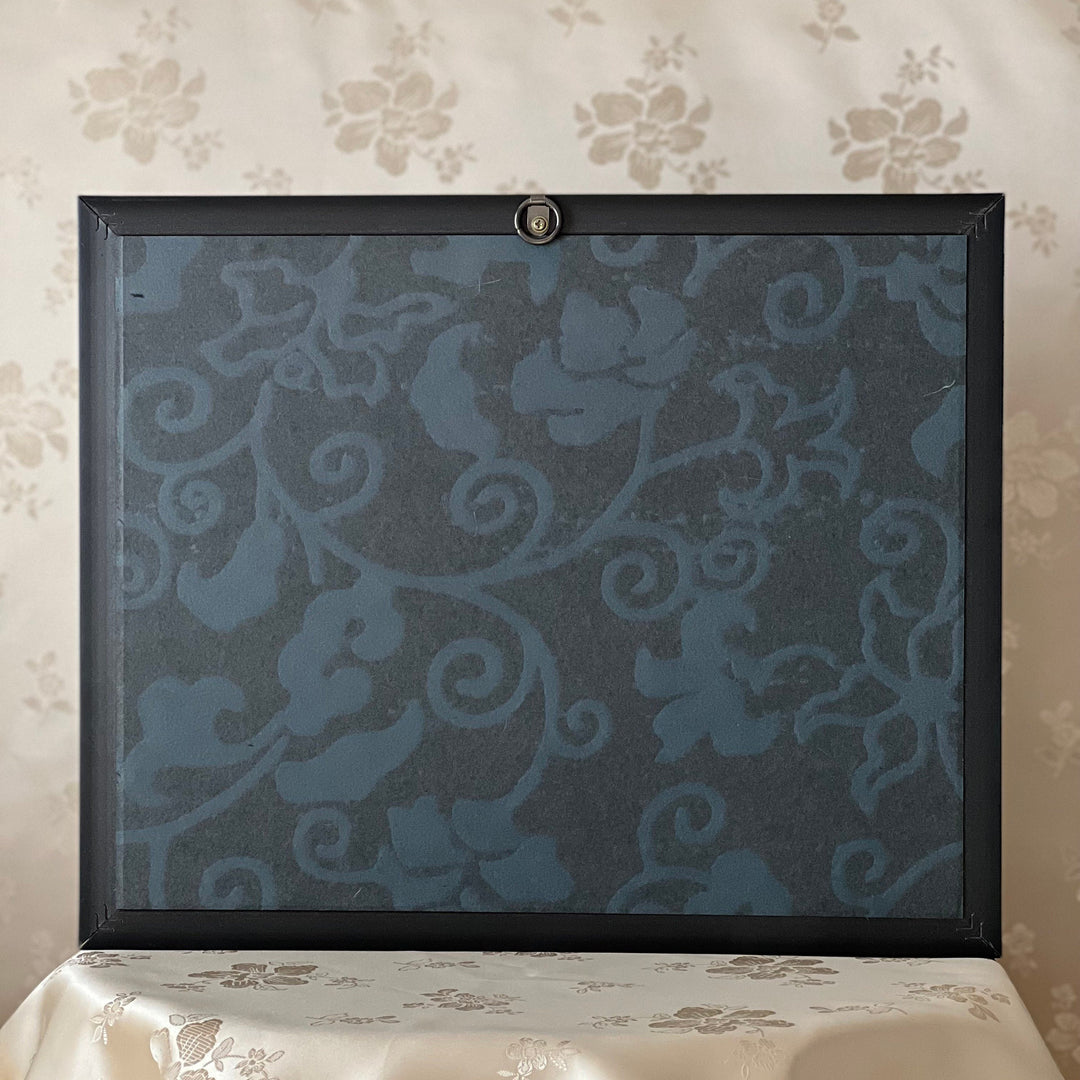 Mother-of-Pearl Art Panel: Horizontal Format, Whole Shell with Plum Blossom Tree and Bird Motif