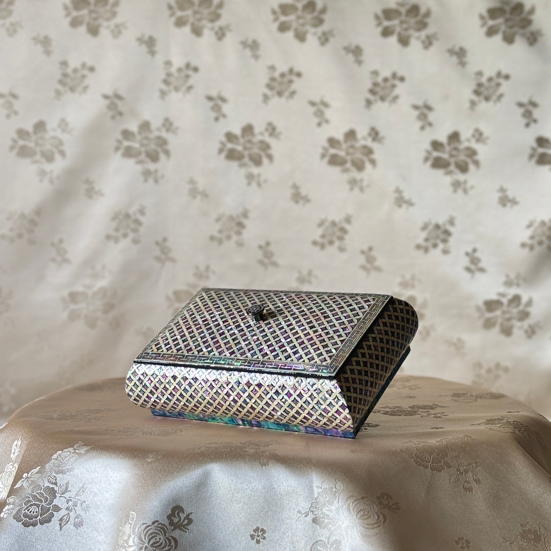Mother-of-Pearl Jewelry Lidded Box: Chilbo Motif