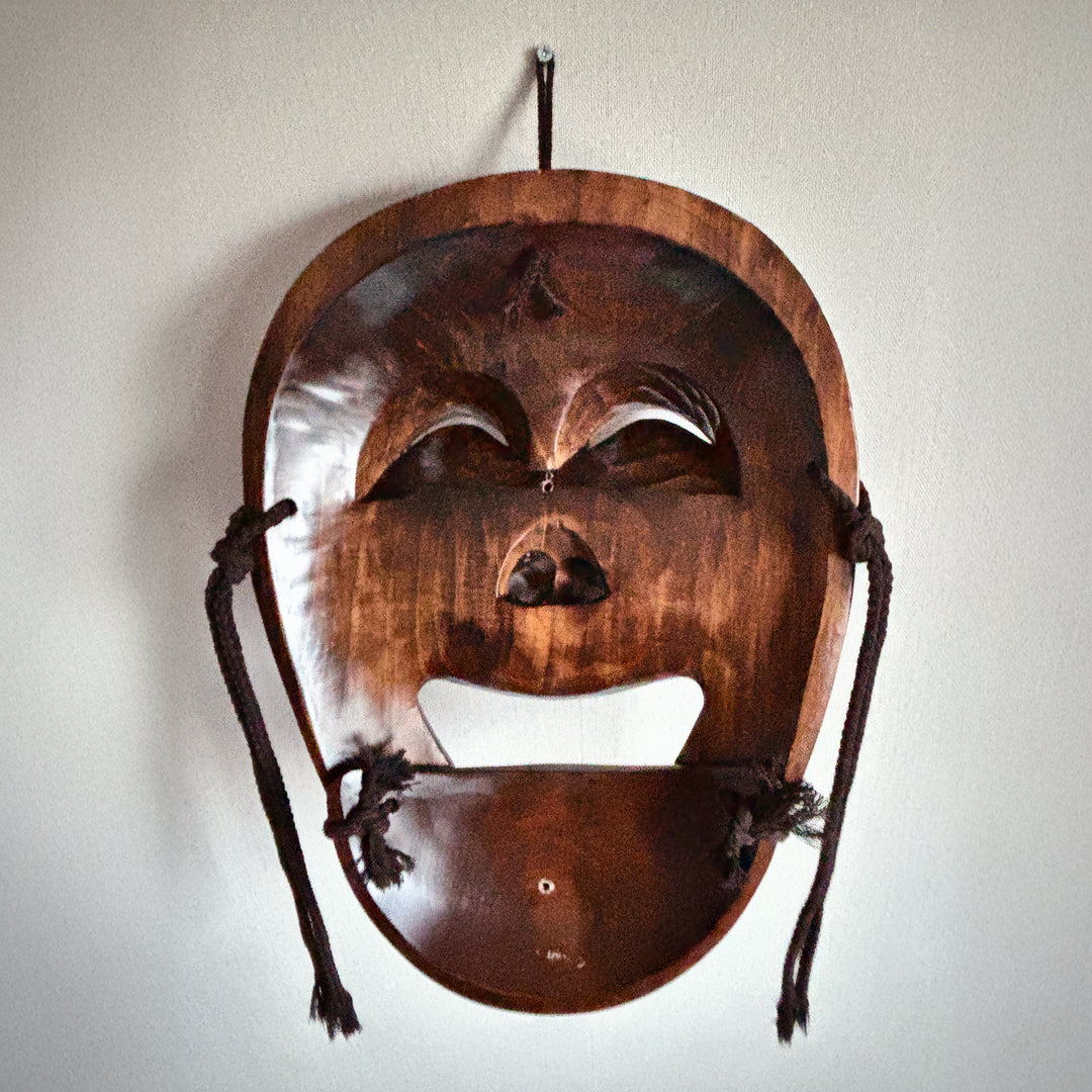 Wooden Hahoe Mask Set: Grand-Scale Nobleman and Bu-Ne Character for Wall Decor