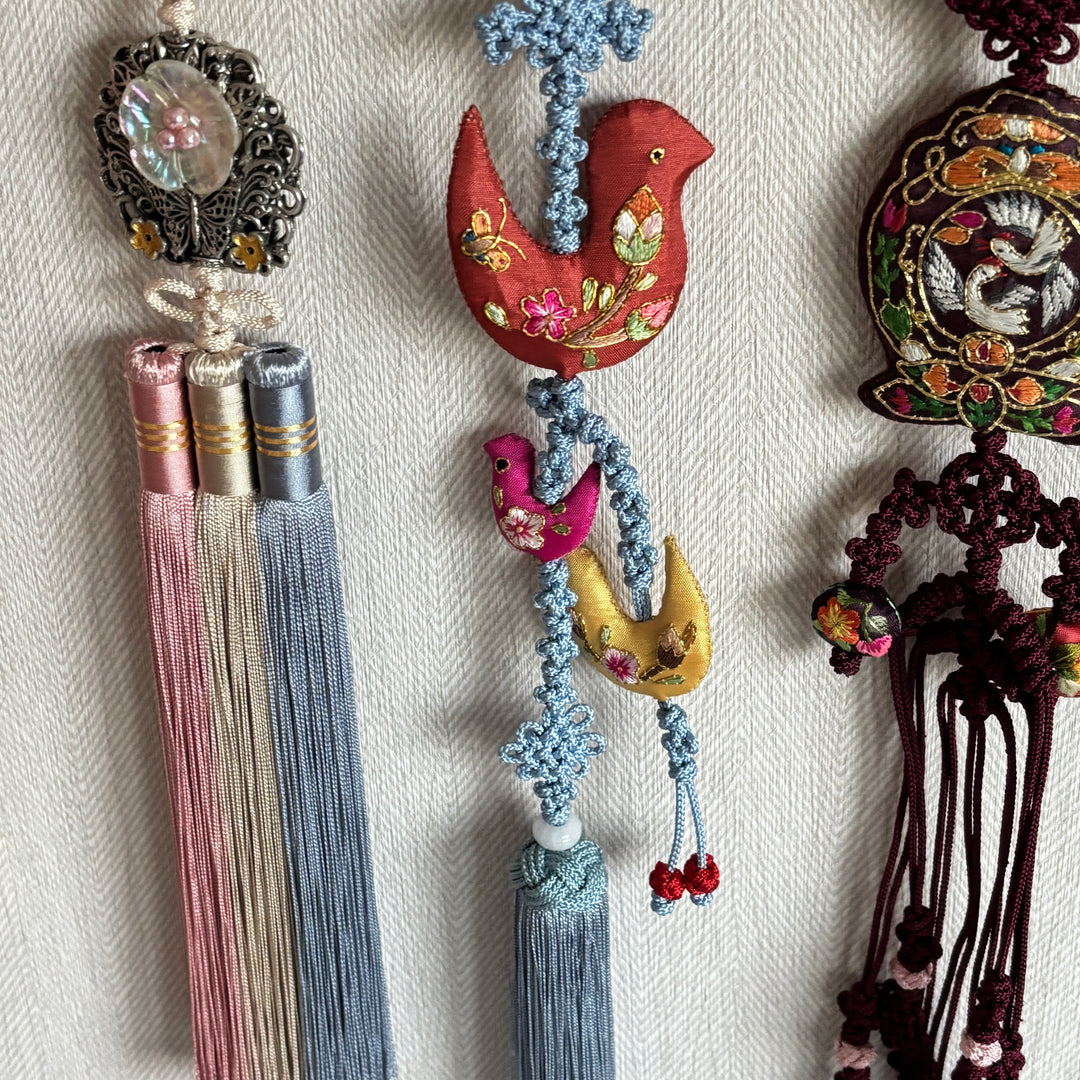 Gombangdae Wall Hanging: Curated Norigae Ornament Display