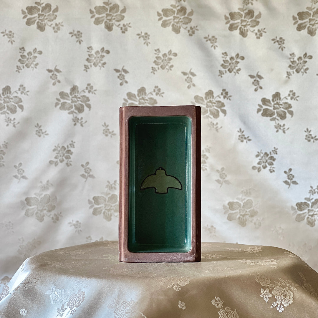 Celadon Lidded Box (Hap): Lotus Sumaksae Roof-Tile Motif