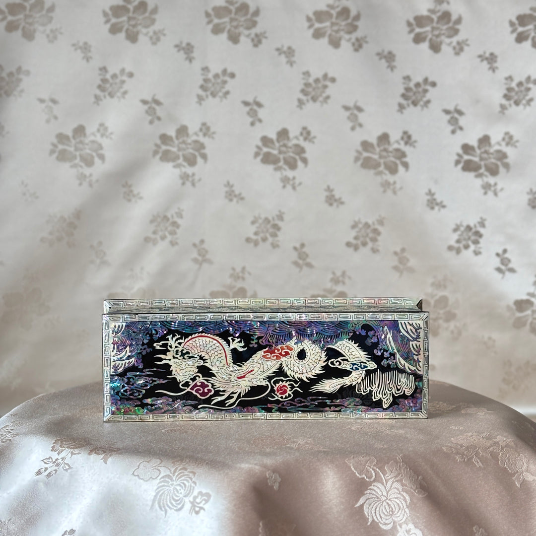 Mother of Pearl Stationery Box: Imperial Dragon Motif