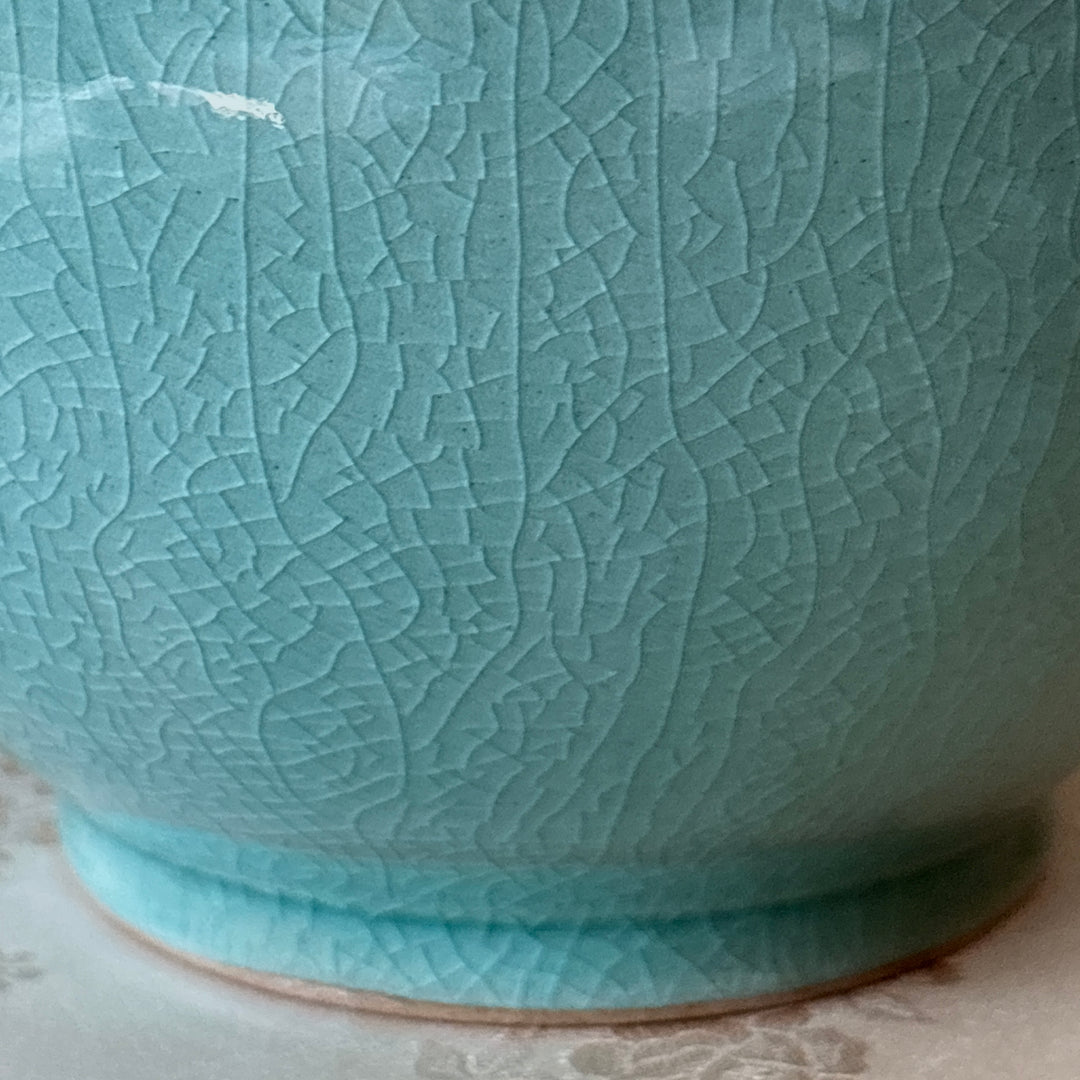 Celadon Vase: High-Relief Pair of Cranes by Master Artisan