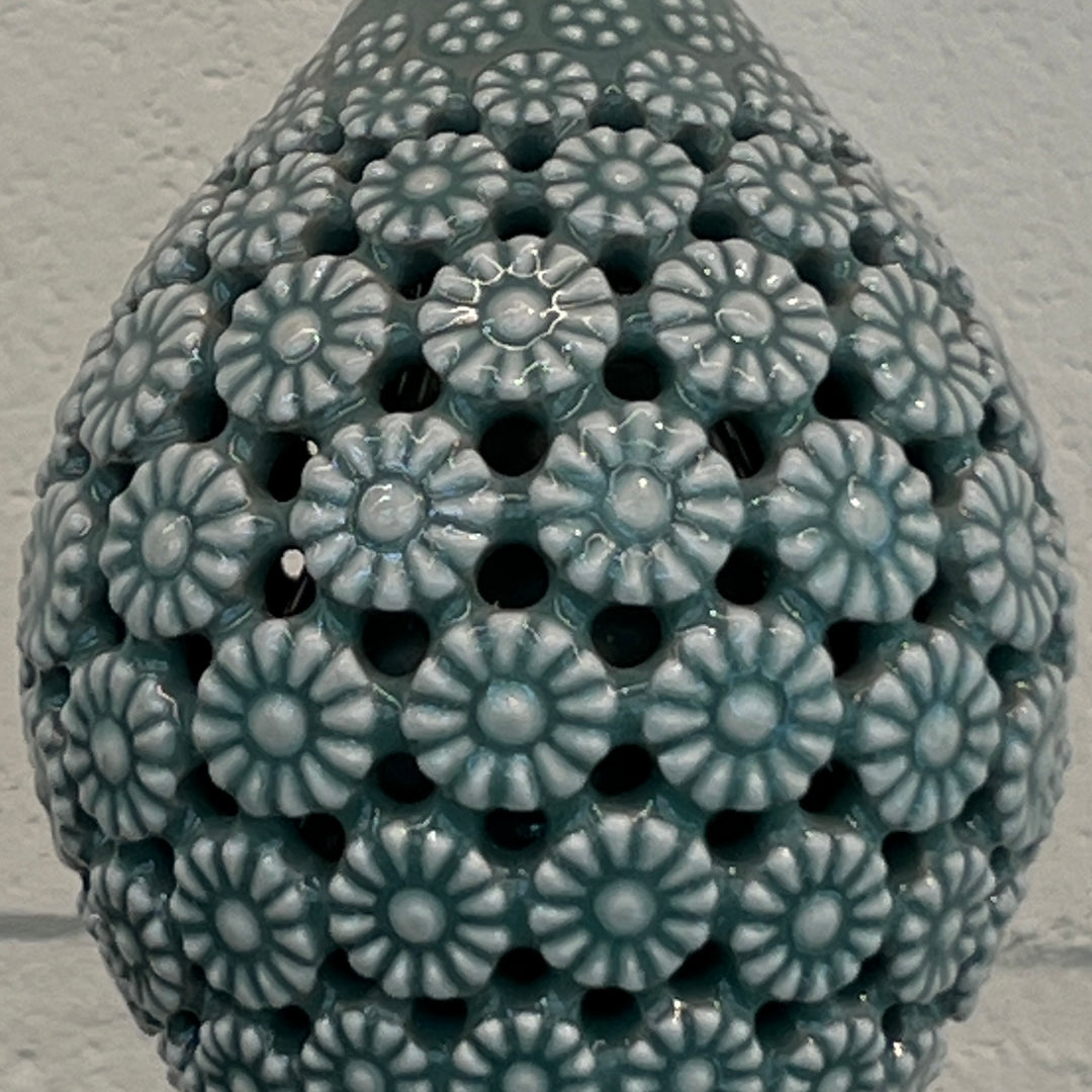 Celadon Double-Walled Openwork Gourd Vase: Chrysanthemum Motif by Master Artisan