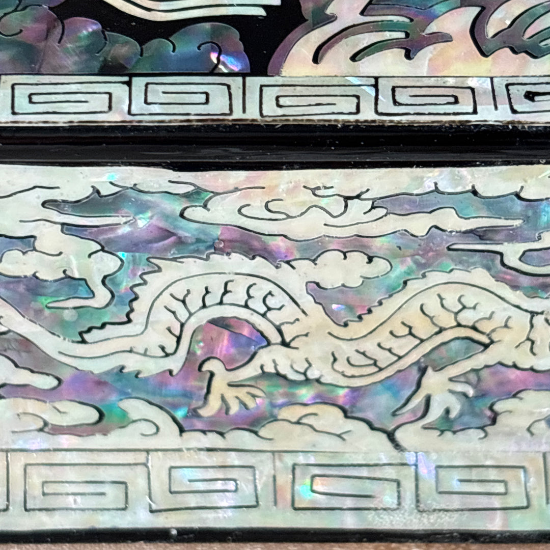 Mother of Pearl Stationery Box: Imperial Dragon Motif