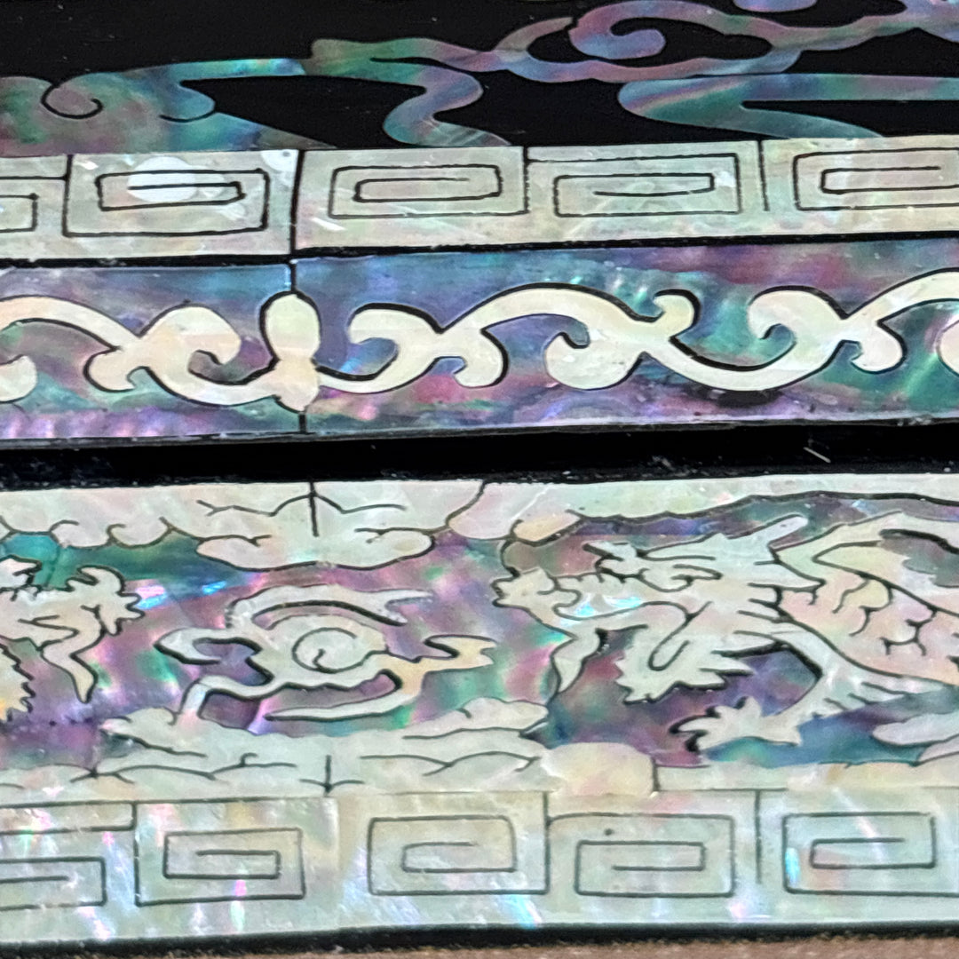 Mother of Pearl Stationery Box: Imperial Dragon Motif