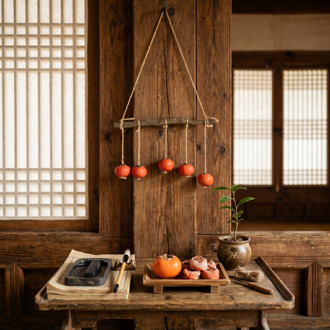 Ceramic Persimmon Wall Hanging: Blessing for Descendants and Learning