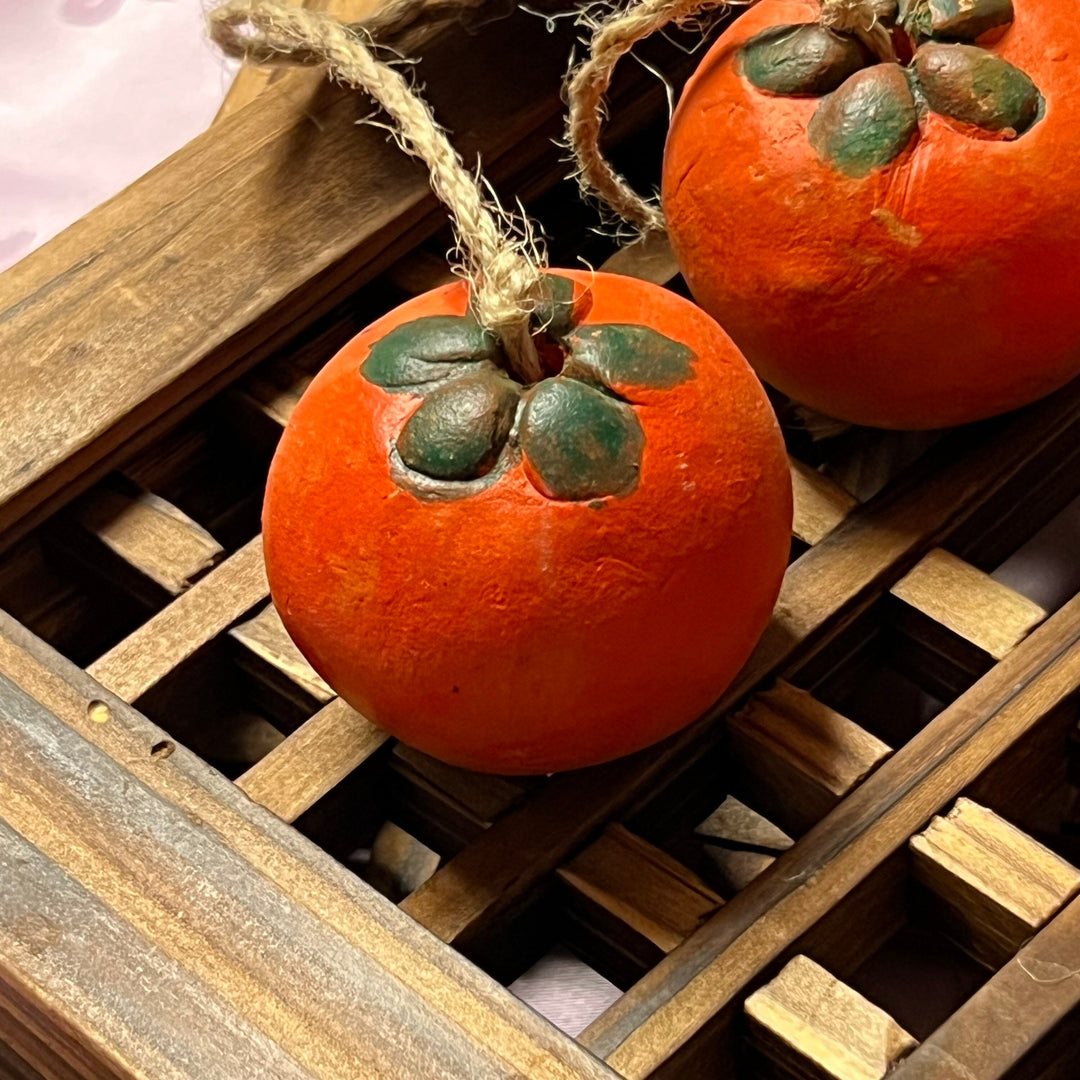 Folk Fortune Miniature Pottery Persimmons Hanging Ornament (홍시 걸이용 장식)