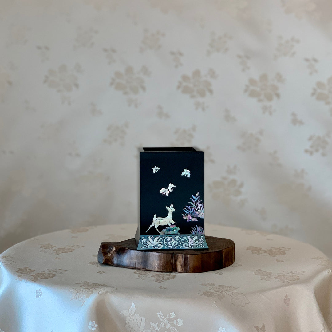 Mother of Pearl  Pen Holder with Pine and Deer Pattern (자개 송록문 필통)