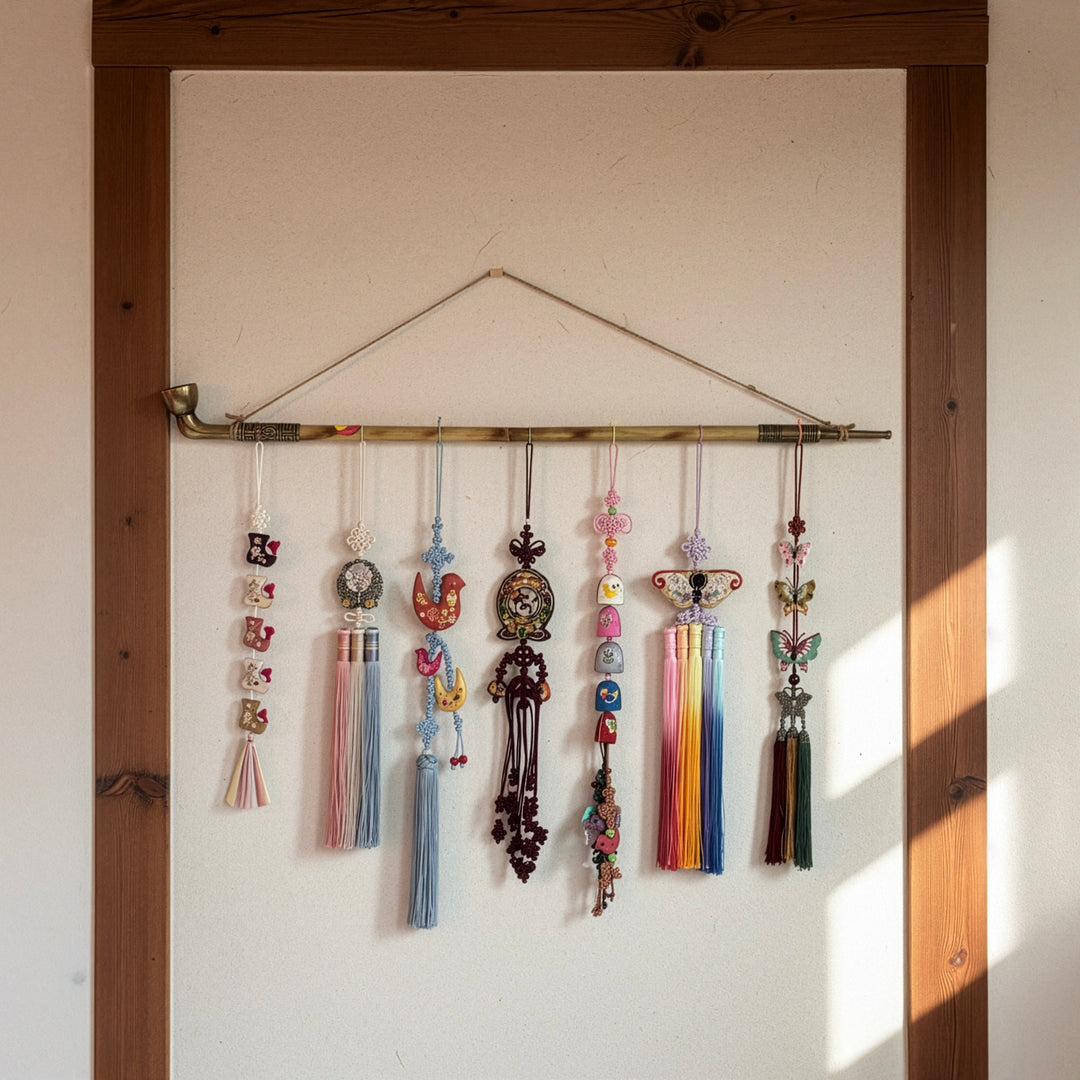 Gombangdae Wall Hanging: Curated Norigae Ornament Display
