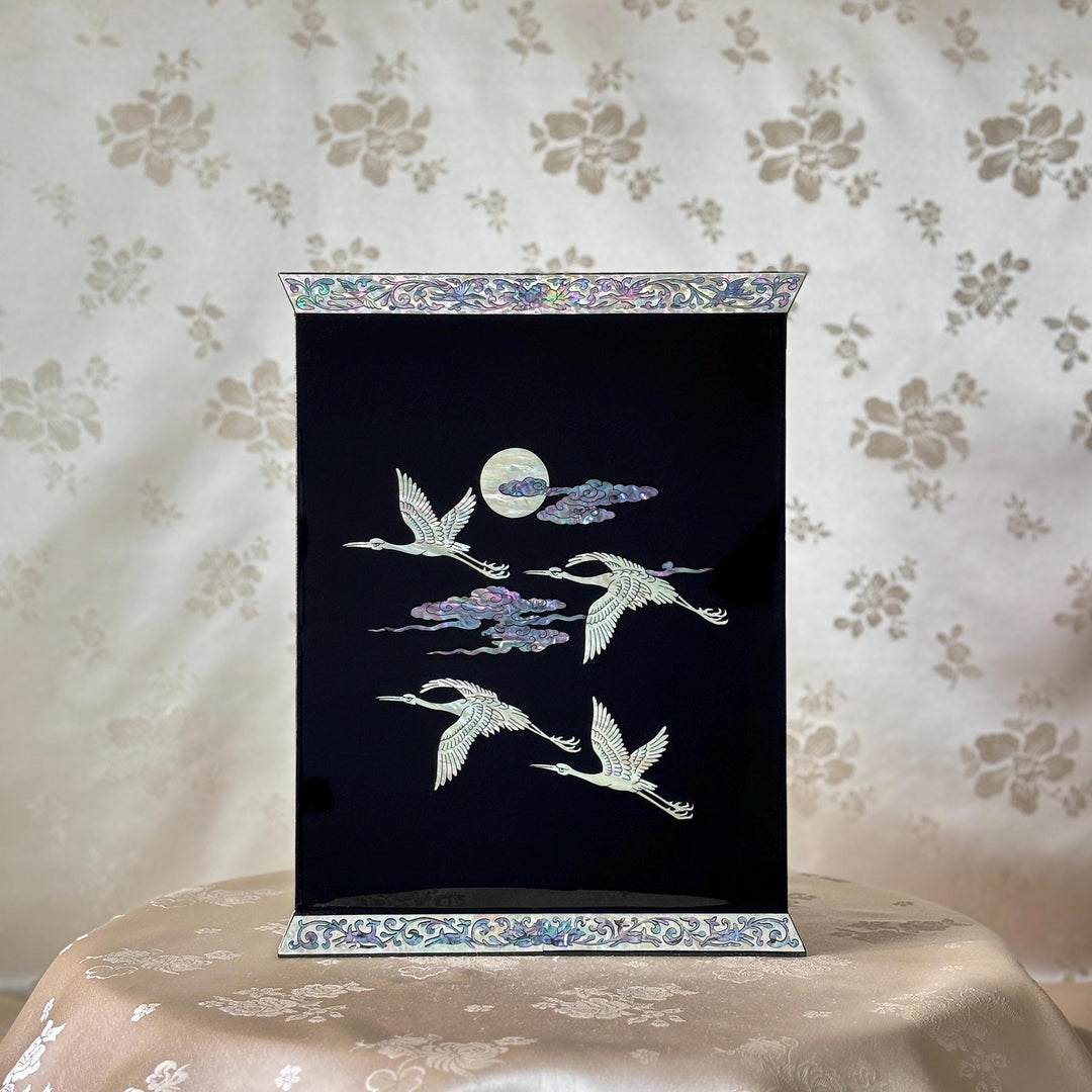 Mother of Pearl Double-Door Jewelry Chest: Symbol of Longevity Motif