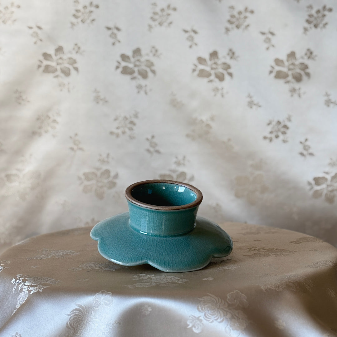 Celadon Tea Set– Tulip Cup, Dessert Plate and Utensil Rest By Master Artisan