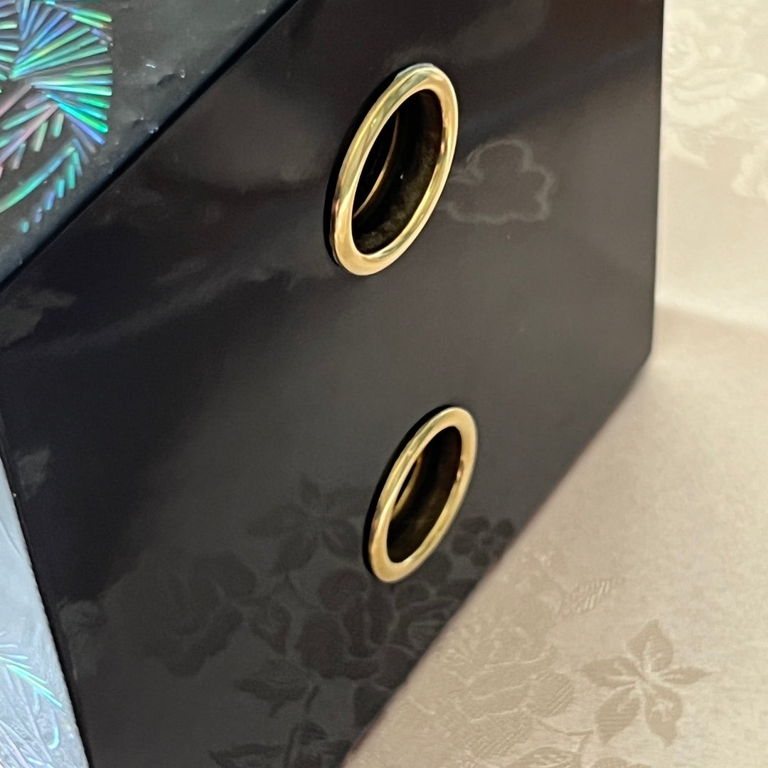 Mother-of-Pearl Double Chest (Ssanghap): Grand-Scale, Crane Family beneath Pine Trees