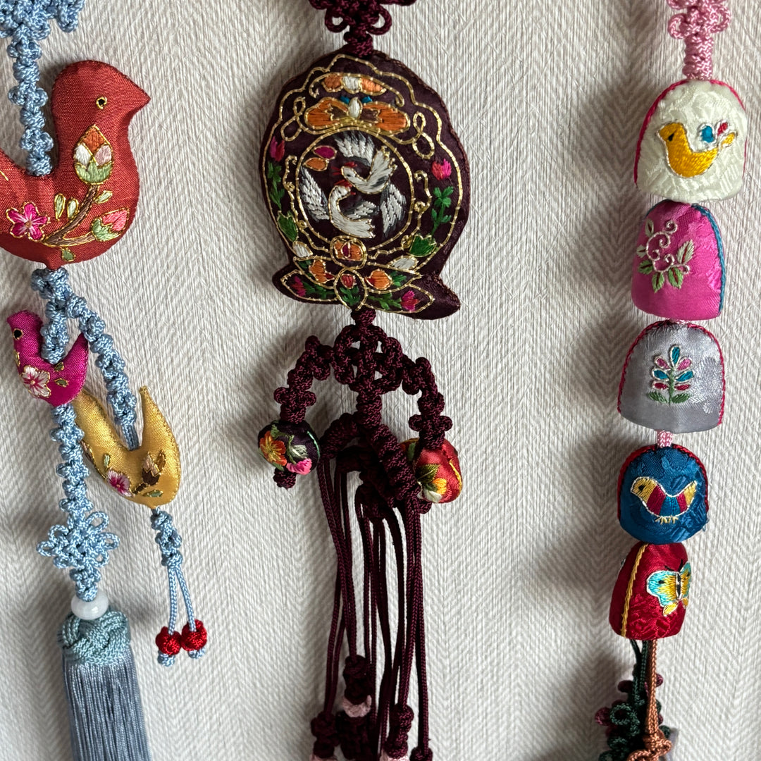 Gombangdae Wall Hanging: Curated Norigae Ornament Display