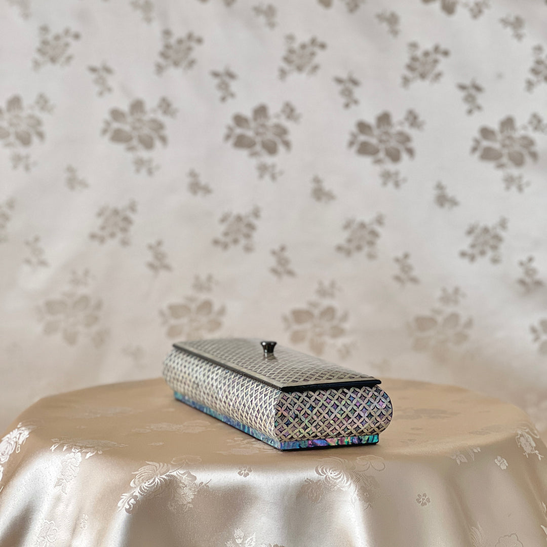 Mother of Pearl Cutlery or Pencil Box with Chilbo Pattern (자개 칠보문 필함)