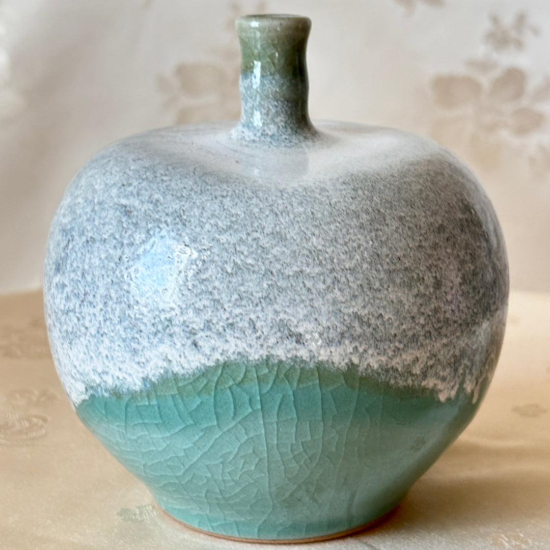 Korean Double-Glazed Celadon Vase Set: by Master Artisan