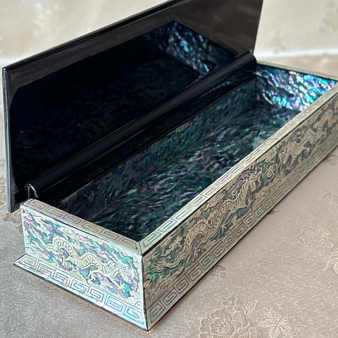Mother of Pearl Stationery Box: Imperial Dragon Motif