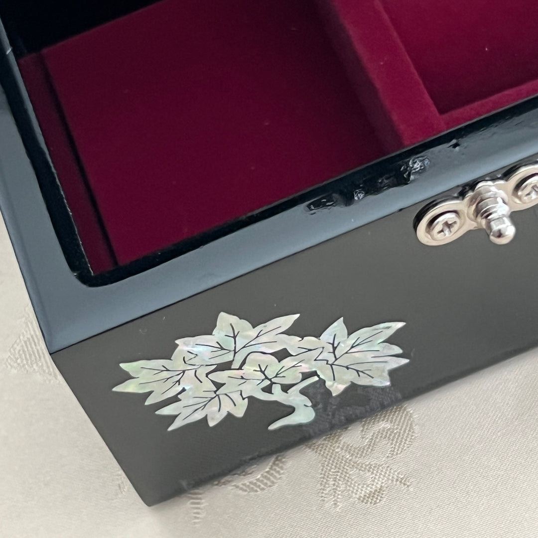 Mother-of-Pearl Ring Box: Bear, Rocky Mountains, Inuksuk and Maple Leaf Motifs