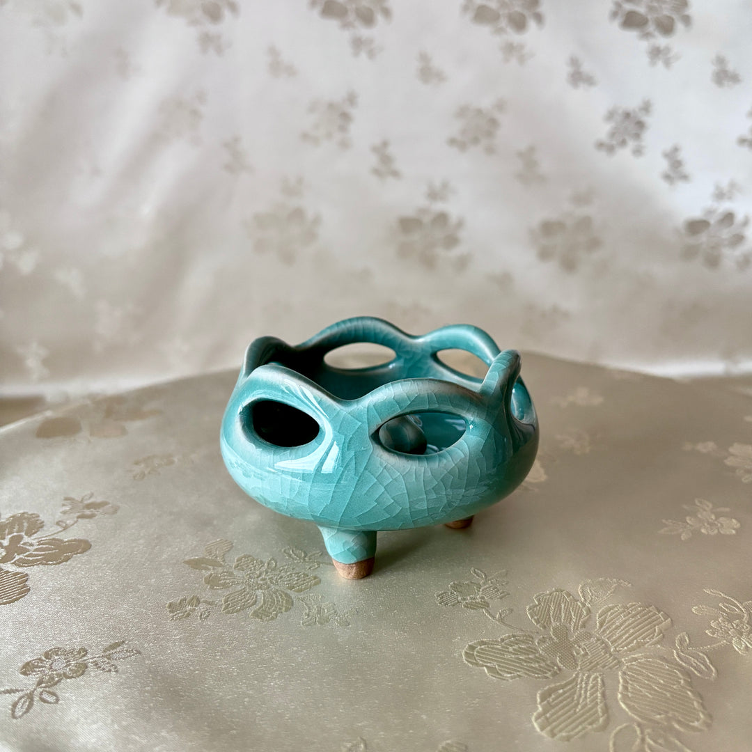 Celadon Openwork Incense Burner with Triple Legs
