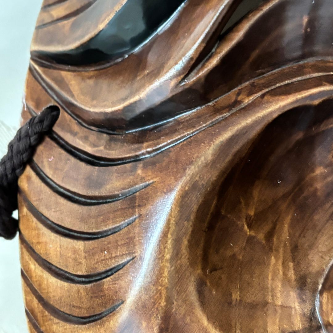 Wooden Hahoe Mask Set: Grand-Scale Nobleman and Bu-Ne Character for Wall Decor