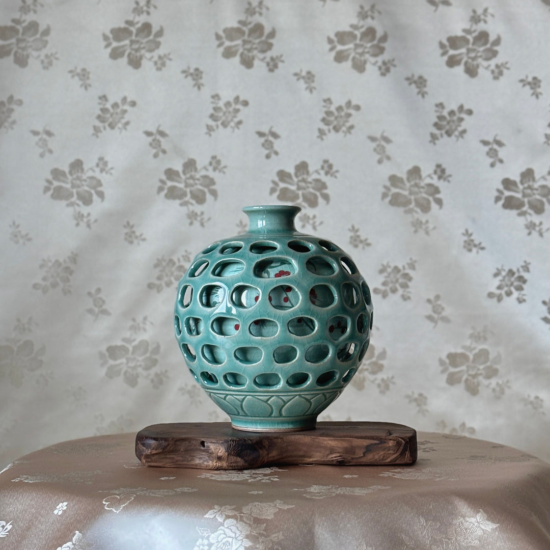 Celadon Vase Collection: Double-Wall Openwork Forms