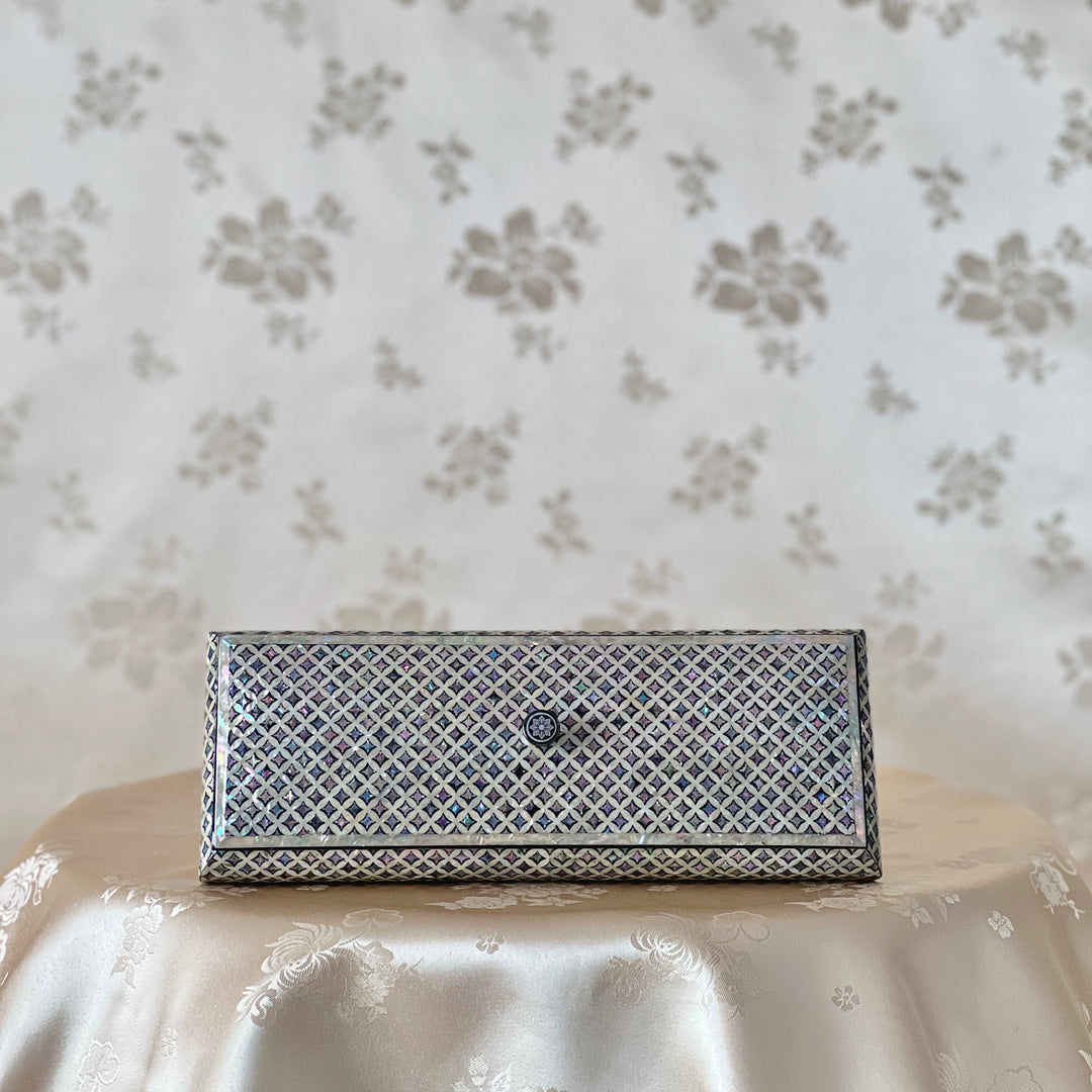 Mother of Pearl Cutlery or Pencil Box with Chilbo Pattern (자개 칠보문 필함)