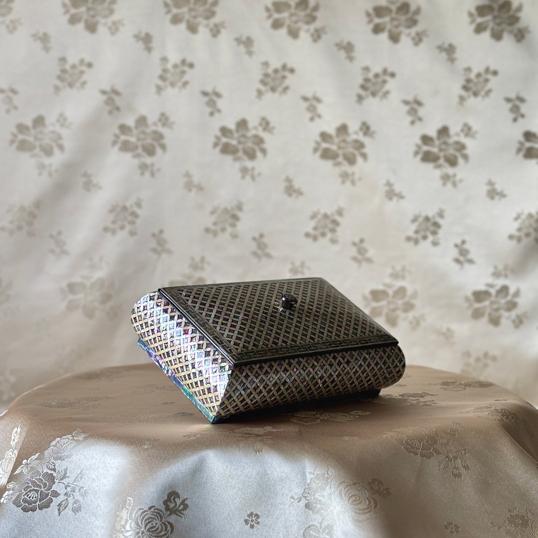 Mother-of-Pearl Jewelry Lidded Box: Chilbo Motif