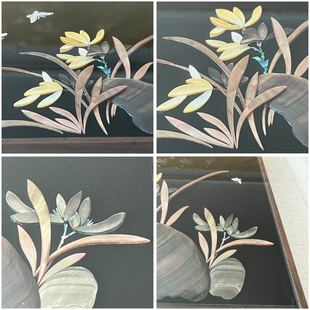 Mother-of-Pearl Art Panel Set: Whole-Shell Details, Horizontal Format