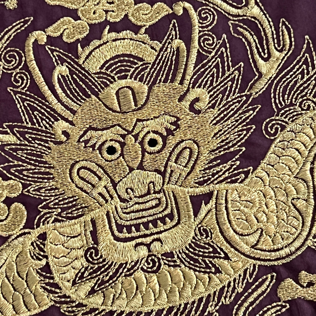 Embroidered Art Panel : Joseon Royal Dragon Insignia (Yongbo), Black Frame