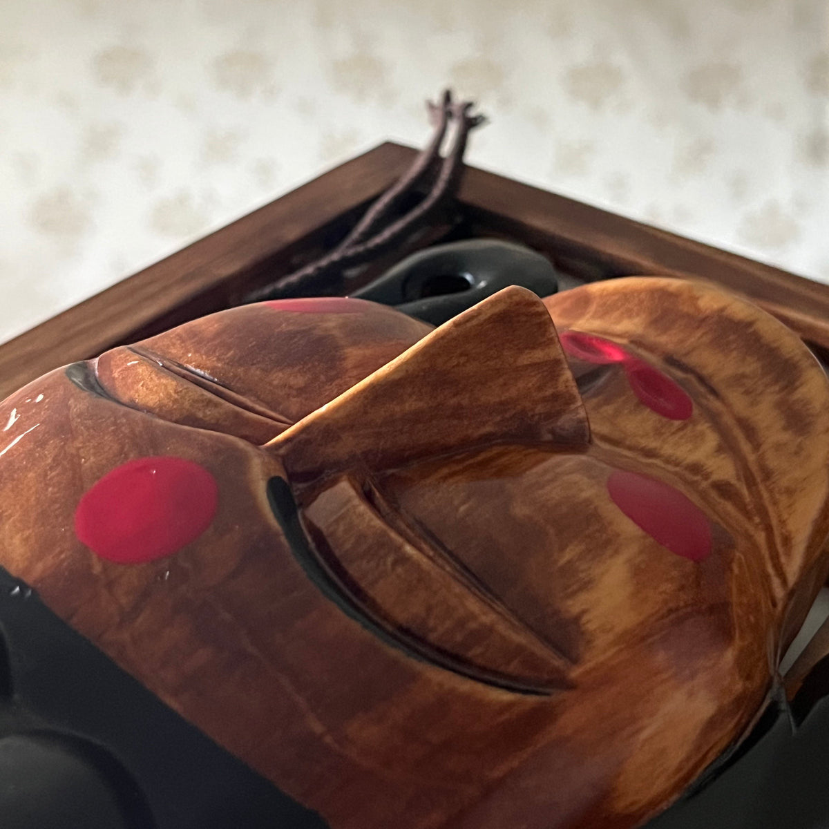 Wooden Mask used in Hahoe Village for Religious Ceremonies or Dance wi ...