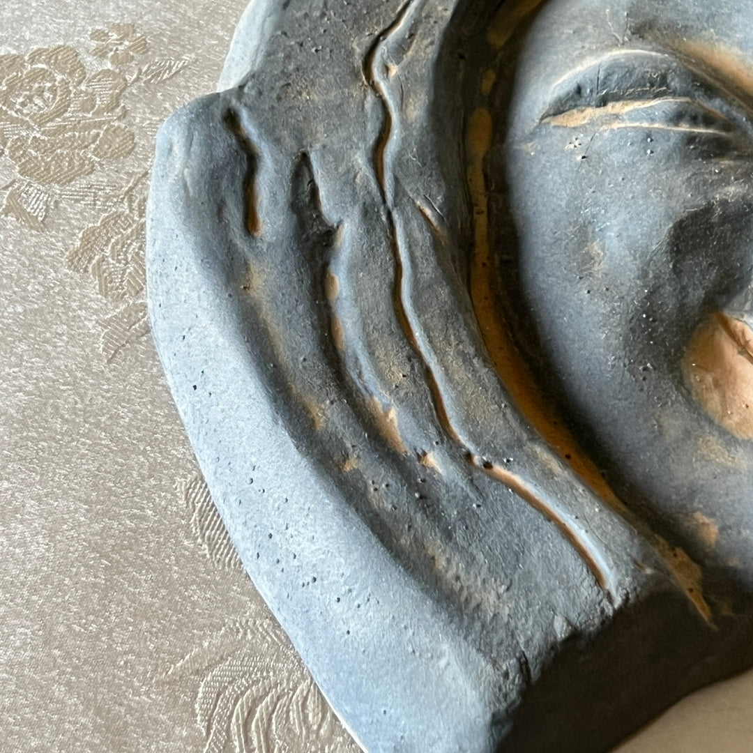 Silla Earthenware Roof-End Tile (Sumaksae): Smiling Human Face Motif