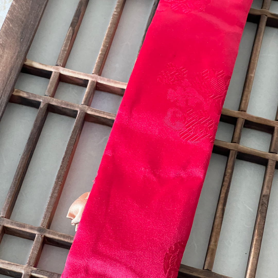 Norigae with Jade Longevity Charm, Layered Silk, and Bird-Flower Motif