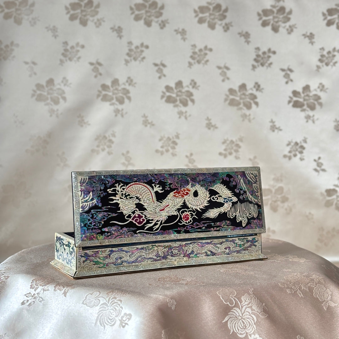 Mother of Pearl Stationery Box: Imperial Dragon Motif