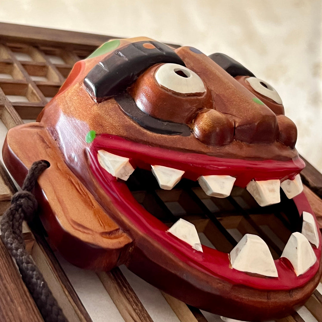 Holzmaske für religiöse Zeremonien oder Tänze ohne Rahmen (전통 탈춤 목재 말뚝이 탈)