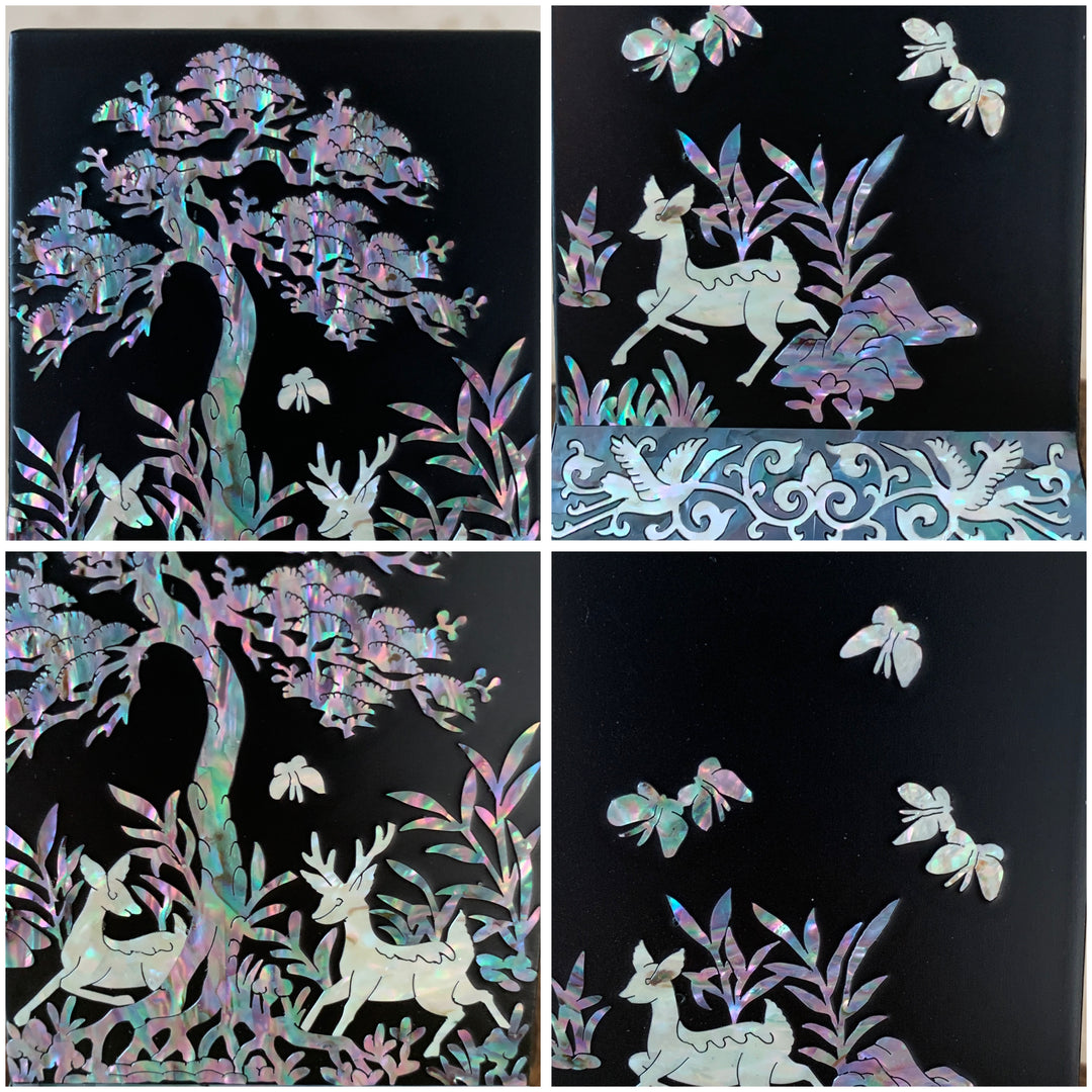 Mother of Pearl  Pen Holder with Pine and Deer Pattern (자개 송록문 필통)