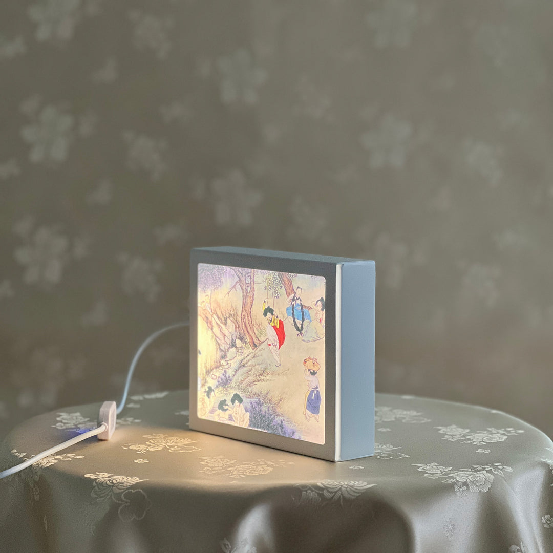 LED Accent Lamp with Korean Traditional Drawing