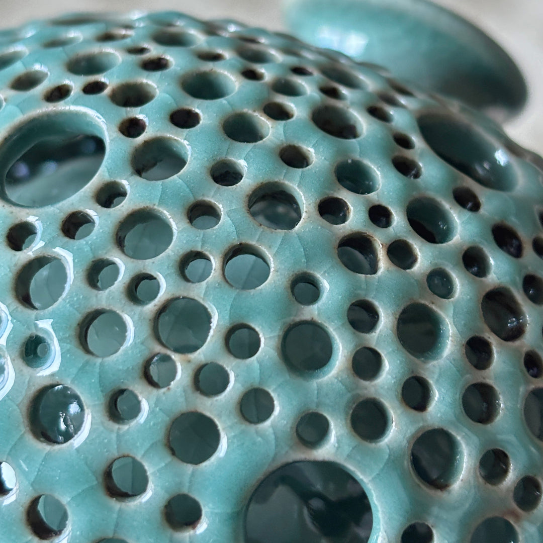 Celadon Vase: Double-Walled Openwork with Crane Motif and Celestial Openwork Exterior