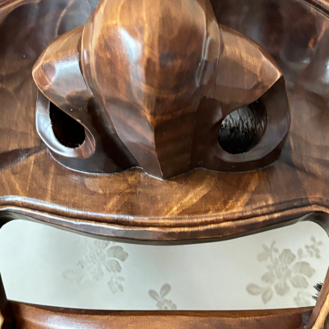 Wooden Hahoe Mask Set: Grand-Scale Nobleman and Bu-Ne Character for Wall Decor